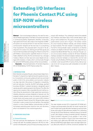 Artigo sobre Extending I/O Interfaces
for Phoenix Contact PLC using ESP-NOW wireless microcontrollers